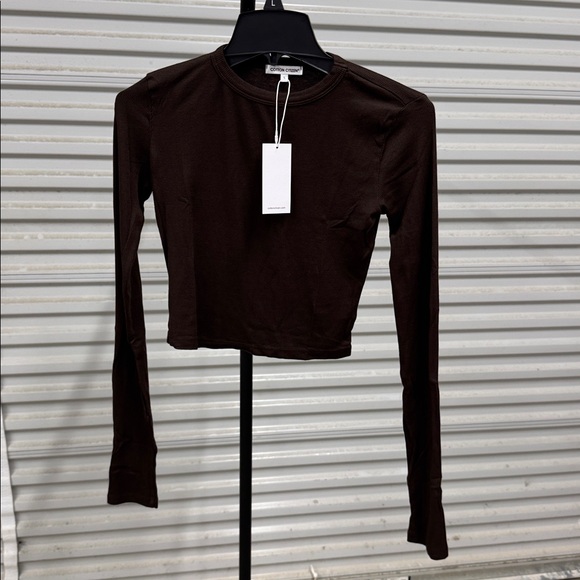 Cotton Citizen Dark Brown Long Sleeve Top - Picture 1 of 2